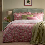 Aurelia Pink Ruffle Edge Reversible Cotton Duvet Set