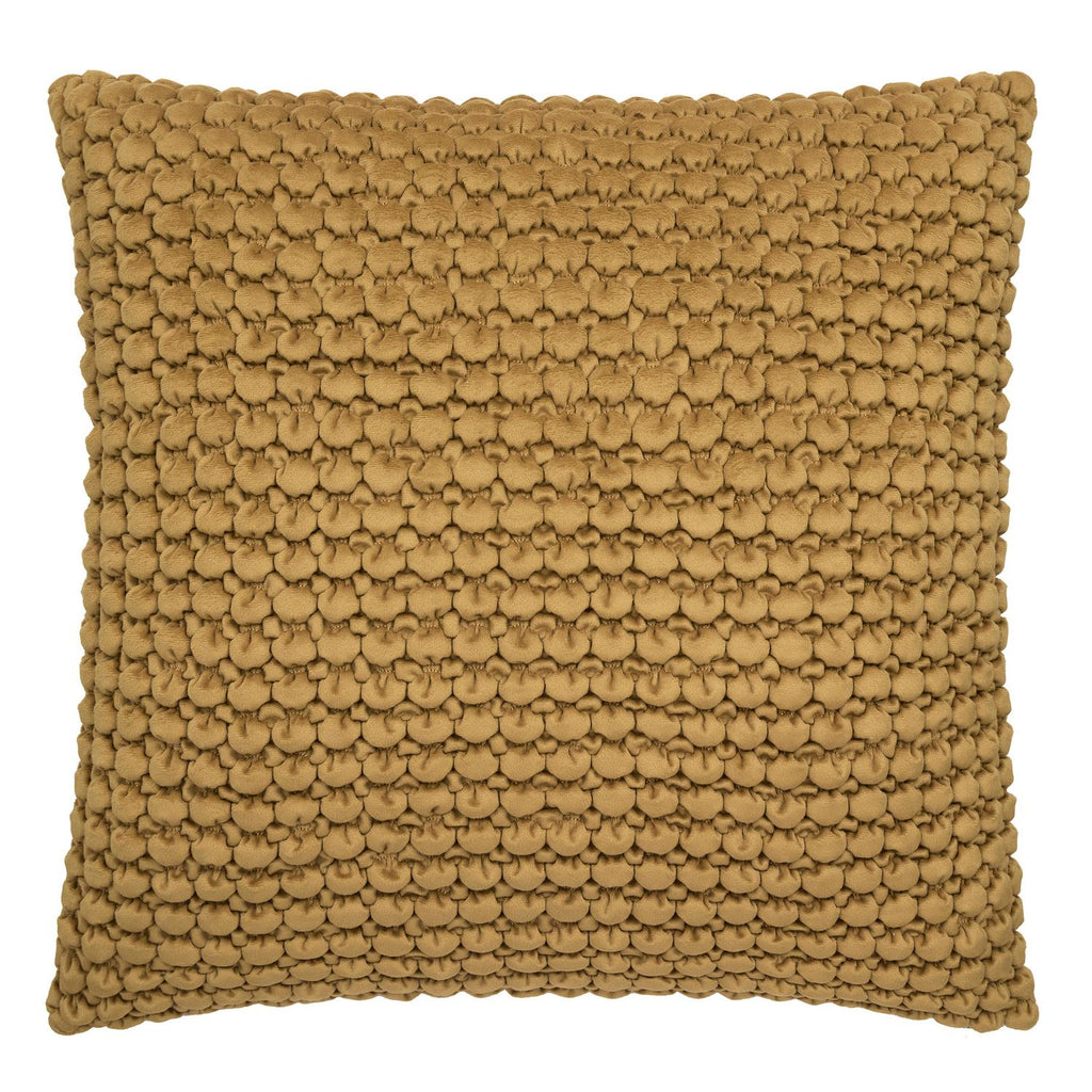 Bobble Ochre Large Velvet Cushion (55cm x 55cm)