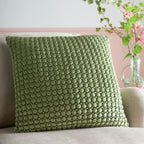 Bobble Olive Large Velvet Cushion (55cm x 55cm)