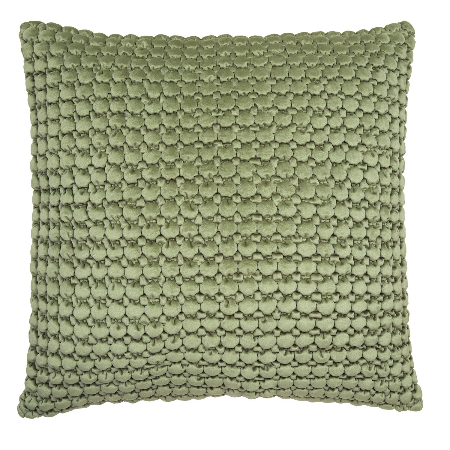 Bobble Olive Large Velvet Cushion (55cm x 55cm)