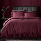 Cassia Frill Berry 100% Cotton Duvet Set
