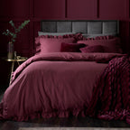 Cassia Frill Berry 100% Cotton Duvet Set
