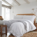 Cassia Frill White 100% Cotton Duvet Set