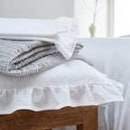 Cassia Frill White 100% Cotton Duvet Set