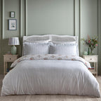 Floral Bouquet Pleat Edge Reversible 100% Cotton Duvet Set