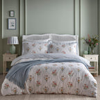 Floral Bouquet Pleat Edge Reversible 100% Cotton Duvet Set