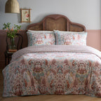 Ornamental Floral Damask Reversible Cotton Duvet Set