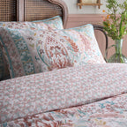 Ornamental Floral Damask Reversible Cotton Duvet Set