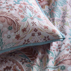 Ornamental Floral Damask Reversible Cotton Duvet Set