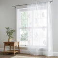 Leaf Embroidered White Voile
