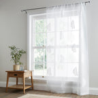 Leaf Embroidered White Voile