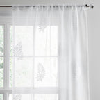 Leaf Embroidered White Voile