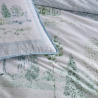 Willow Tree Scene Blue Reversible 100% Cotton Duvet Set