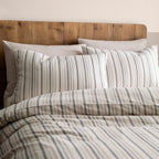 Yarn Dyed Thin Stripe Natural 100% Cotton Duvet Set