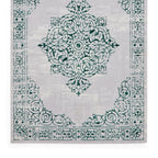 Artemis B9076A Green and Silver Vintage Rug