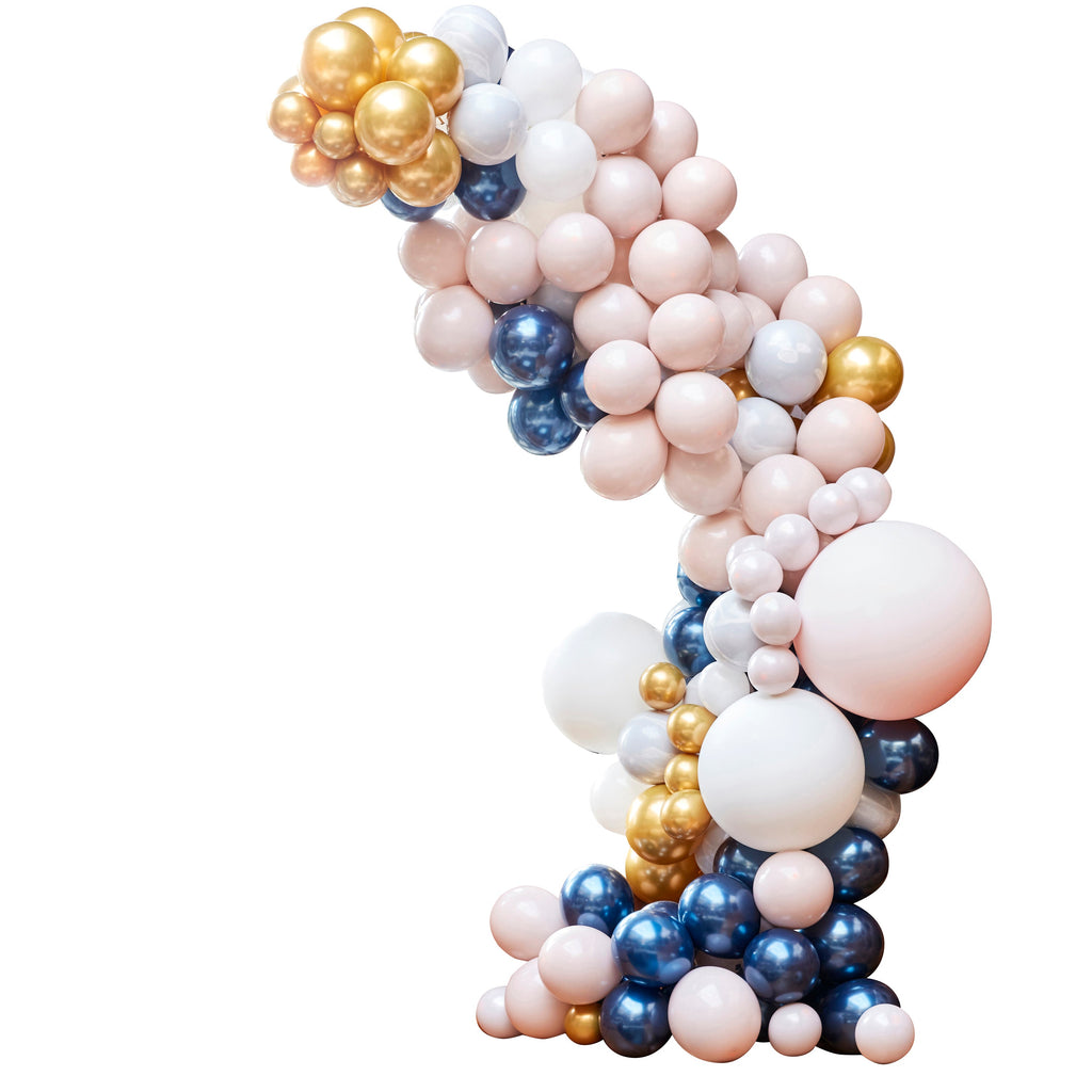 Luxe Marble, Navy & Gold Chrome Balloon Arch Kit