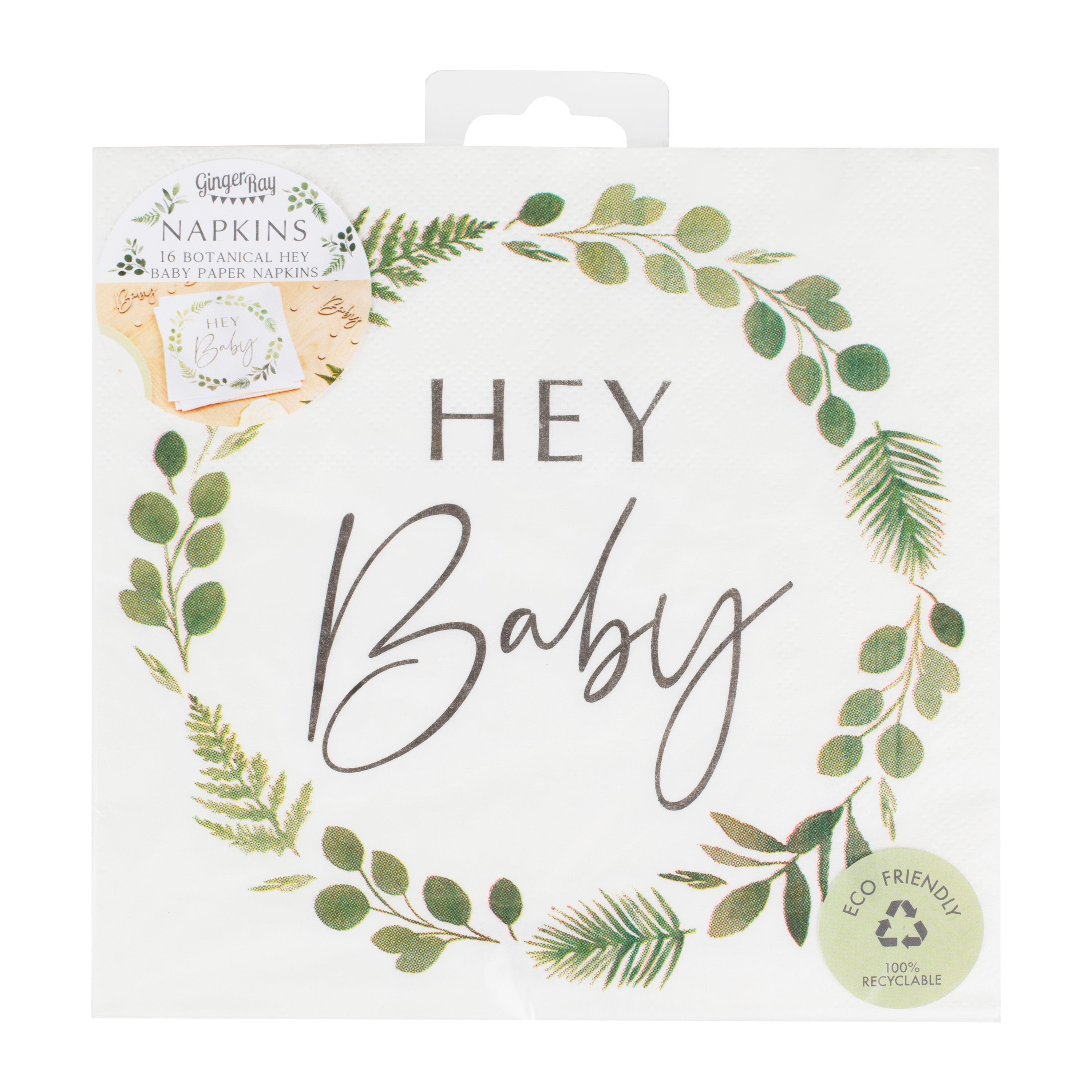 Hey Baby Shower Botanical Napkins- 5 Inner Pack
