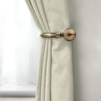 Antique Brass Ball Curtain Holdbacks (Pair)