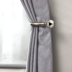 Brushed Silver Ball Curtain Holdbacks (Pair)