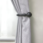 Matt Black Ball Curtain Holdbacks (Pair)