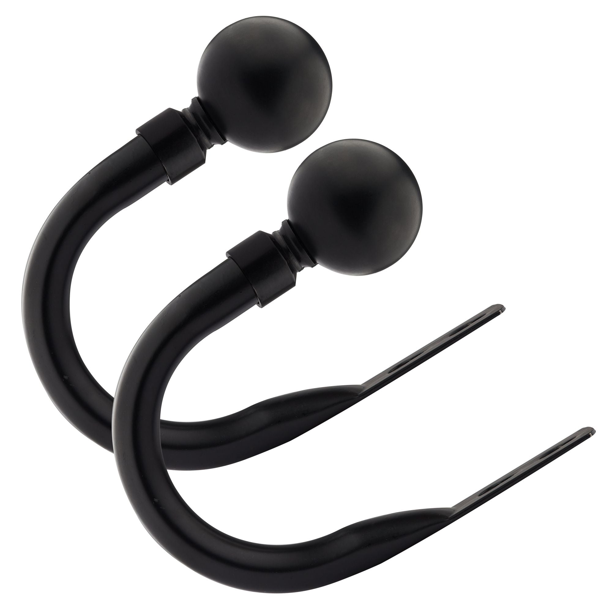Matt Black Ball Curtain Holdbacks (Pair)