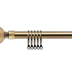 Antique Brass Ball Extendable Curtain Pole with Rings