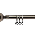 Black Silk Ball Extendable Curtain Pole with Rings