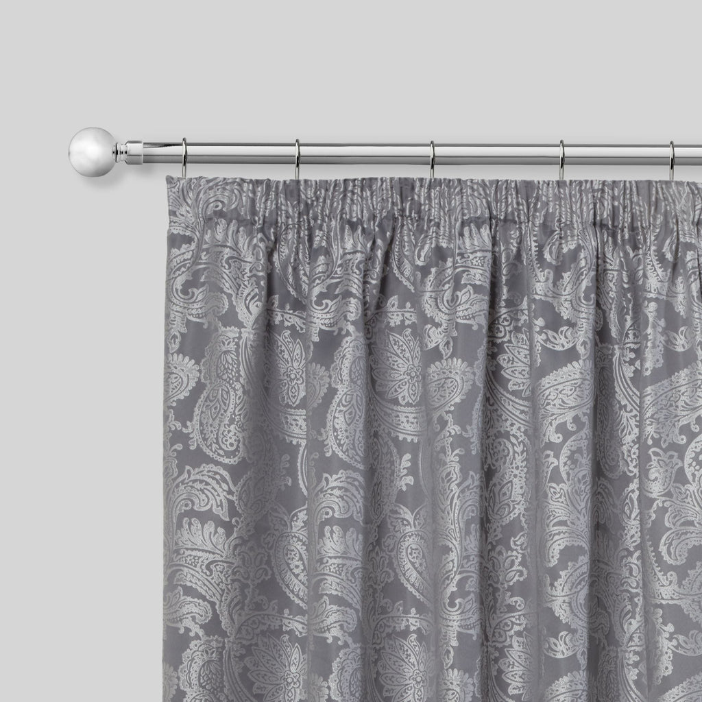 Chrome Ball Extendable Curtain Pole with Rings