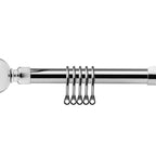 Chrome Ball Extendable Curtain Pole with Rings