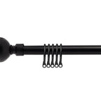 Matt Black Ball Extendable Curtain Pole with Rings