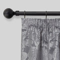 Matt Black Ball Extendable Curtain Pole with Rings