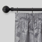 Matt Black Ball Extendable Curtain Pole with Rings