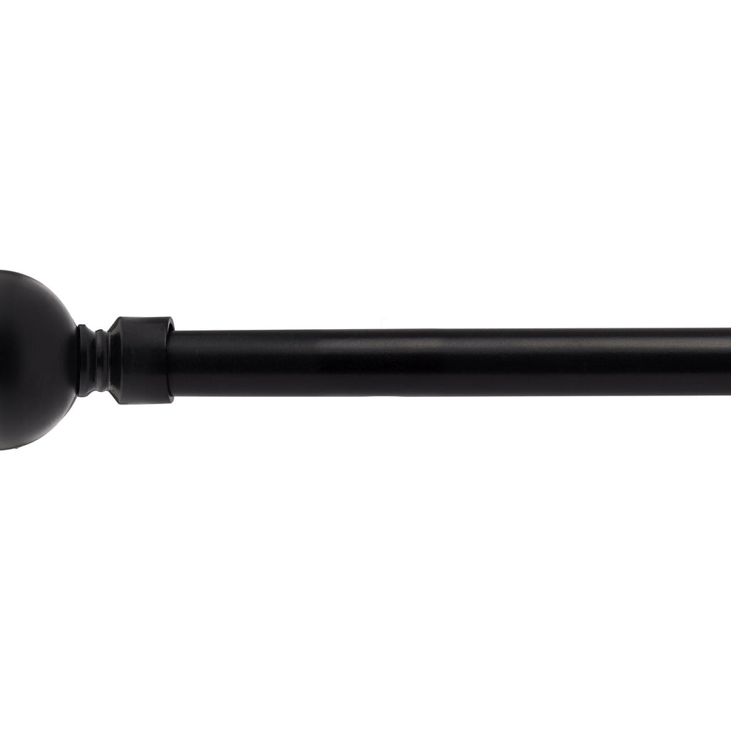 Matt Black Ball Extendable Curtain Pole