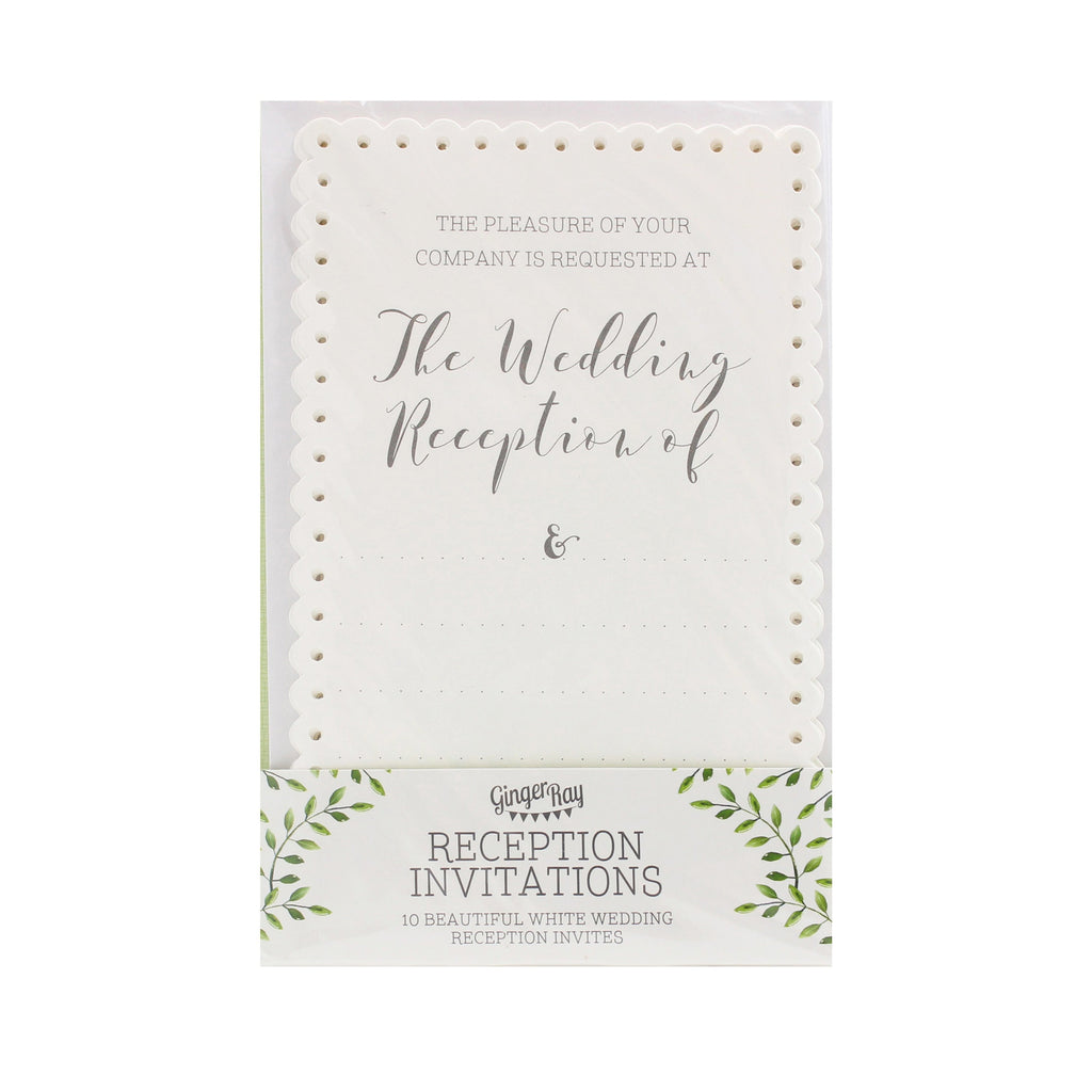 Scalloped Evening Invitations - Beautiful Botanics- 10 Inner Pack