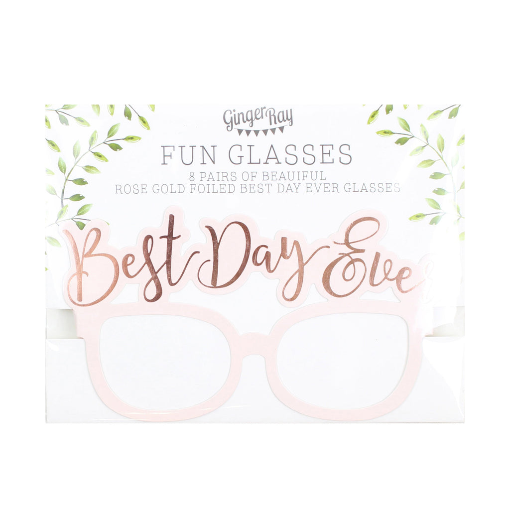 Rose Gold Best Day Ever Glasses- 10 Inner Pack