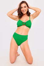 Textured Crinkle High Leg Bikini Bottoms