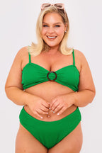 Textured Crinkle High Leg Bikini Bottoms