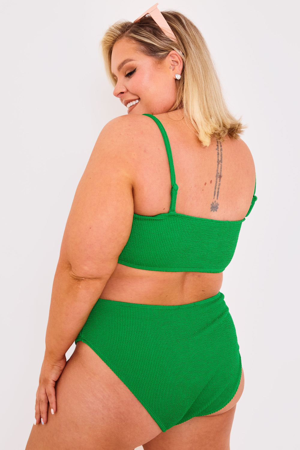 Textured Crinkle High Leg Bikini Bottoms