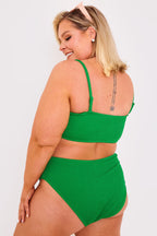 Textured Crinkle High Leg Bikini Bottoms