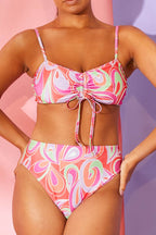 Abstract Print Bikini Top