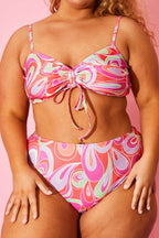 Abstract Print Bikini Top