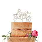 Wooden Happy Birthday Cake Topper