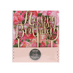 Wooden Happy Birthday Cake Topper