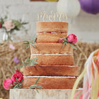 Wooden Mr and Mrs Wedding Cake Topper