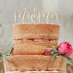 Wooden Mr and Mrs Wedding Cake Topper- 10 Inner Pack