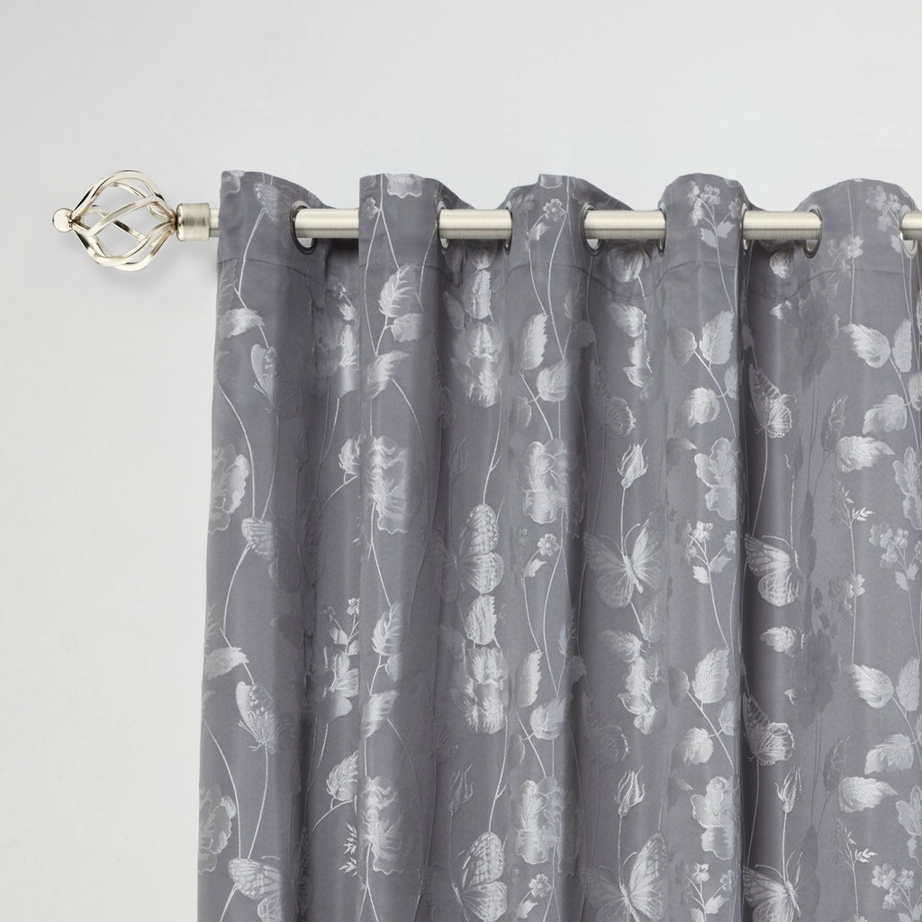 Brushed Silver Bird Cage Extendable Curtain Pole