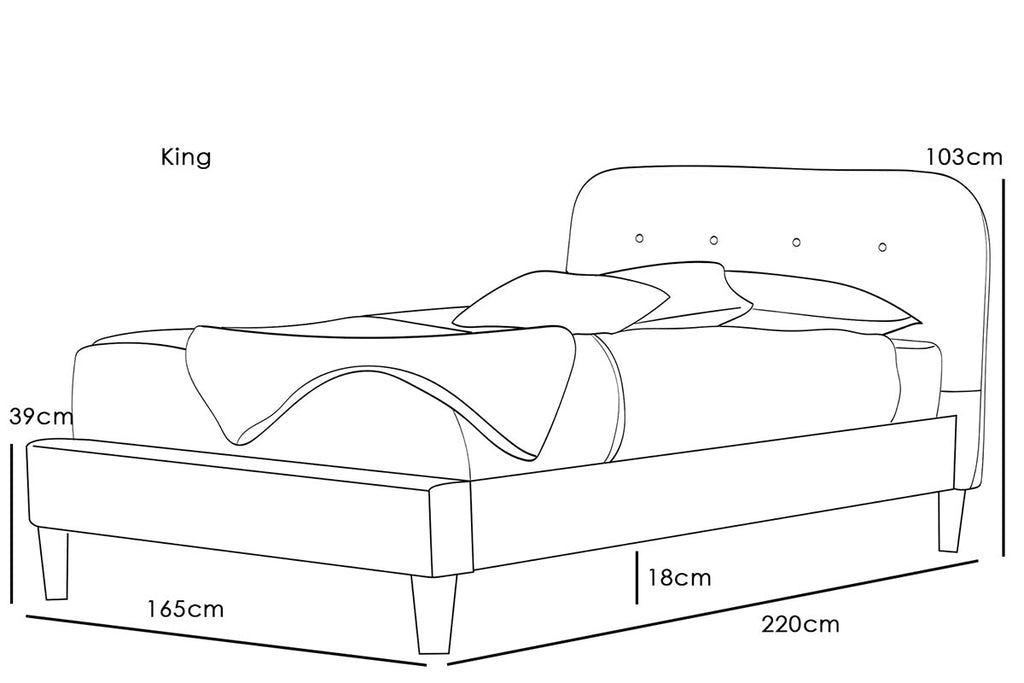 Bisham Grey Fabric Bed
