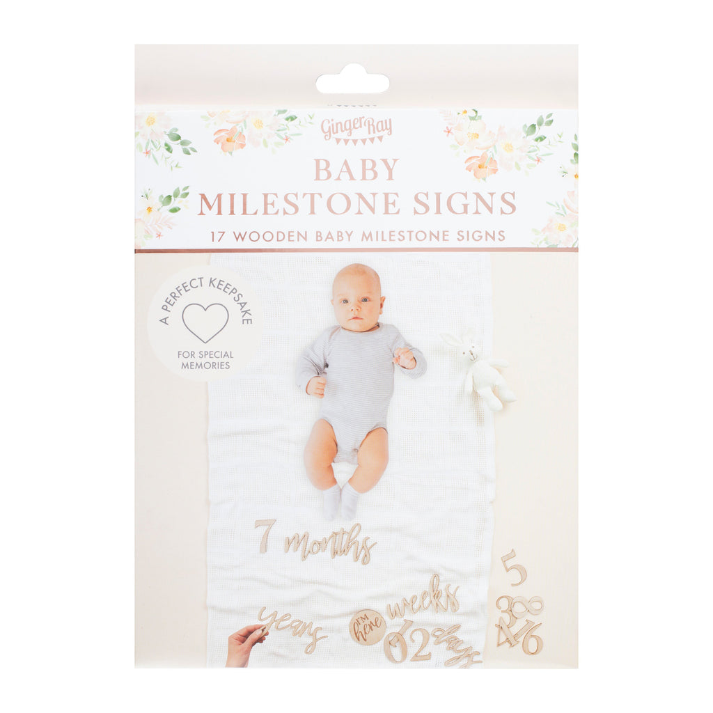 Wooden Pregnancy & Baby Milestone Signs
