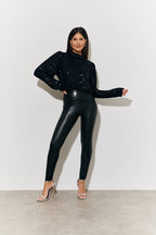 Perfect Sculpting High Waisted Leather Look Leggings