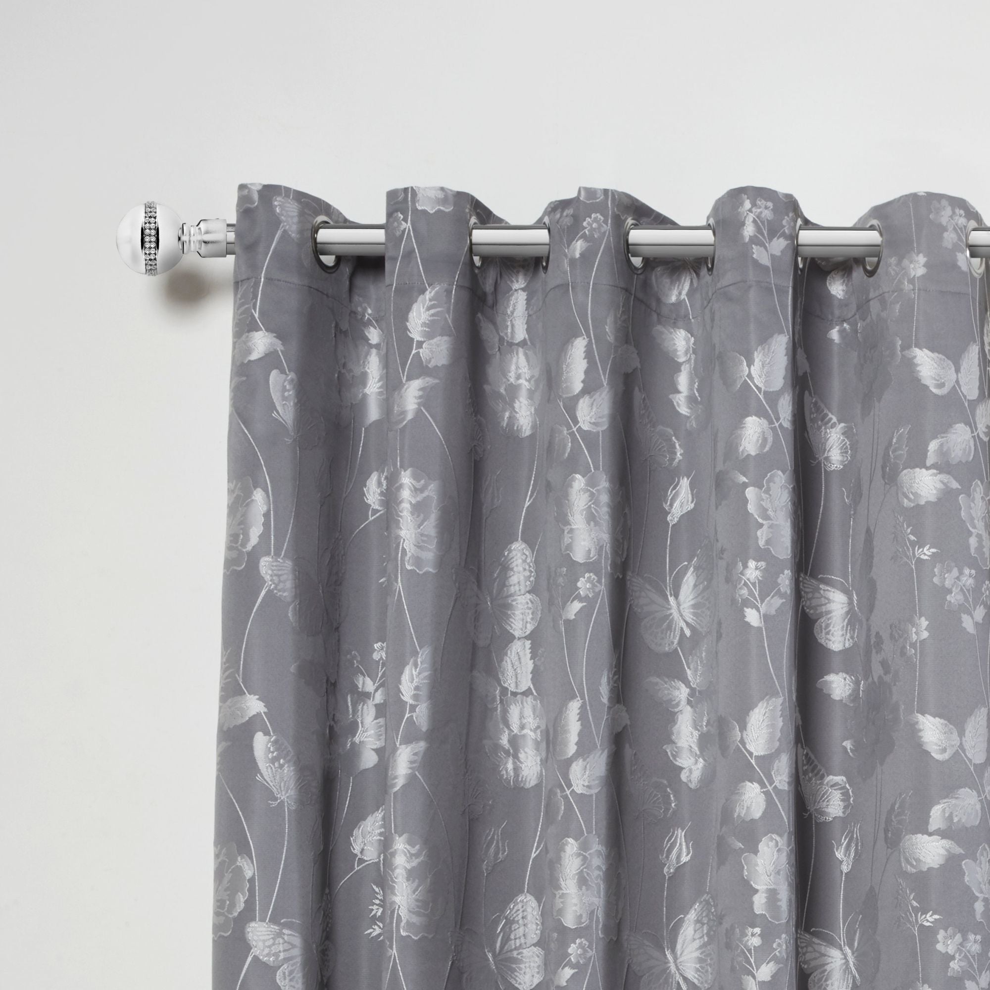 Chrome Bling Diamond Extendable Curtain Pole